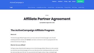 ActiveCampaign Affiliate Partner Agreement