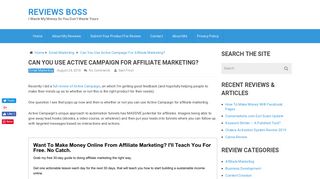 Can You Use Active Campaign For Affiliate Marketing? | Reviews Boss