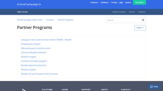 Partner Programs – ActiveCampaign Help Center
