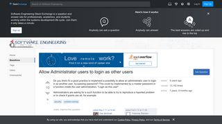 security - Allow Administrator users to login as other users ...
