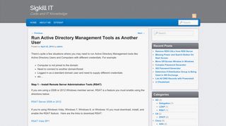 Run Active Directory Management Tools as Another User | Sigkill IT