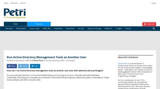 Run Active Directory Management Tools as Another User - Petri