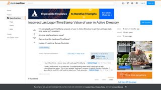 Incorrect LastLogonTimeStamp Value of user in Active Directory ...