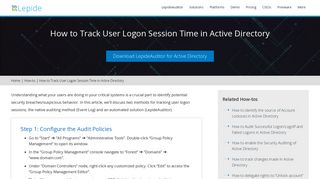 How to Track User Logon Session Time in Active Directory - Lepide