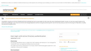 User login with Active Directory authentication - SolarWinds ...