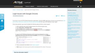 Login Issues with Google Chrome | ACTIVEWorks Endurance Answers