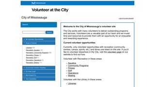 MyVolunteerPage - City of Mississauga