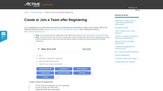 Create or Join a Team after Registering | ACTIVE.com Help & Support