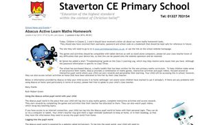 Abacus Active Learn Maths Homework - Staverton CE Primary School