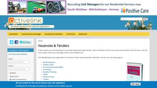 Vacancies & Tenders | activelink