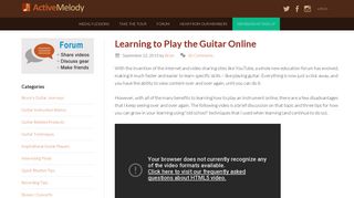 Learning to Play the Guitar Online - Active Melody