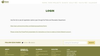 LOGIN | Kzoo Parks and Recreation