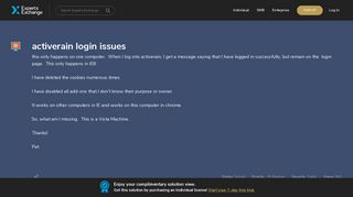 activerain login issues - Experts Exchange