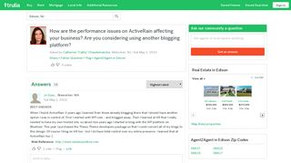 Agent2Agent: How are the performance issues on ActiveRain affecting ...