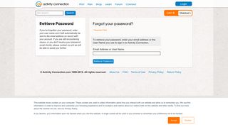 Forgot Password? - Activity Connection.com | Activity Director and ...