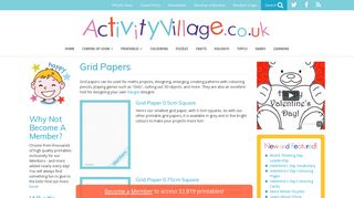 Printable Grid Papers from Activity Village