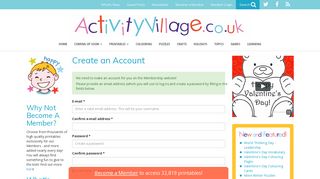 Create an Account - Activity Village