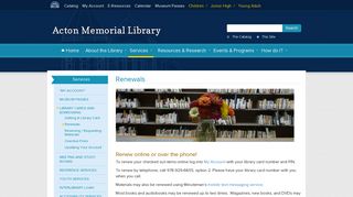 renew materials? - Acton Memorial Library