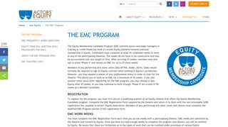 The EMC Program · Actors' Equity Association