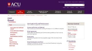 Staff - Email - ACU (Australian Catholic University)