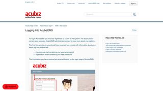 Logging into AcubizEMS – Acubiz Help Center