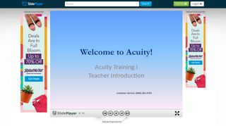 Welcome to Acuity! Acuity Training I Teacher Introduction Customer ...
