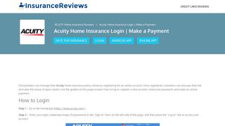 Acuity Home Insurance Login | Make a Payment - Insurance Reviews