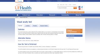 Visual acuity test | UF Health, University of Florida Health