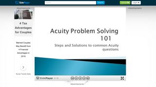 Steps and Solutions to common Acuity questions. Acuity page of ...