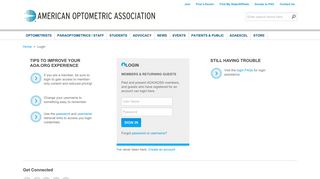 Login - American Optometric Association