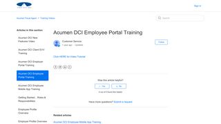 Acumen DCI Employee Portal Training – Acumen Fiscal Agent