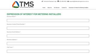 Expression of Interest for Metering Installers - Total Metering Services