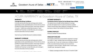 ACURA WARRANTY at Goodson Acura of Dallas, TX | Goodson Acura ...