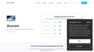 Acuren - Email Address Format & Contact Phone Number - Lusha