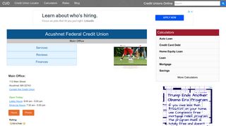 Acushnet Federal Credit Union - Acushnet, MA - Credit Unions Online