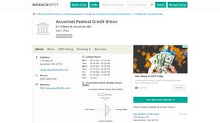 Acushnet Federal Credit Union - 112 Main St (Acushnet, MA)