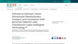Johnson & Johnson Vision Announces Revolutionary Contact Lens ...