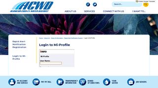 Login to Mi-Profile | Alameda County Water District - Official Website