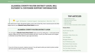 Alameda County Water District Login, Bill Payment & Customer ...