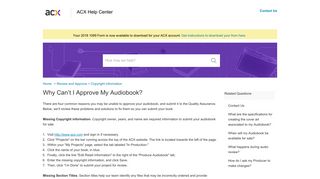Why Can't I Approve My Audiobook? - ACX Help Center