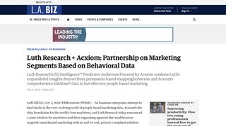 Luth Research + Acxiom: Partnership on Marketing Segments Based ...