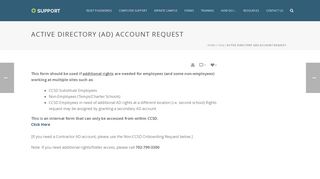 Active Directory (AD) Account Request – CCSD Support