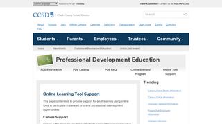 Online Tool Support | Professional Development Education | CCSD