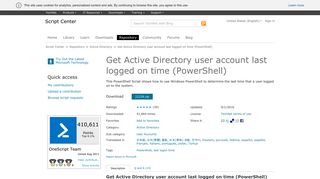 Get Active Directory user account last logged on time (PowerShell)