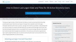 How to Detect Last Logon Date and Time for All Active Directory Users