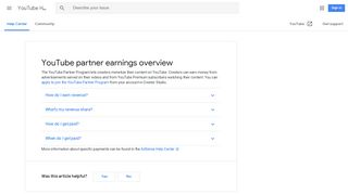 YouTube partner earnings overview - YouTube Help - Google Support