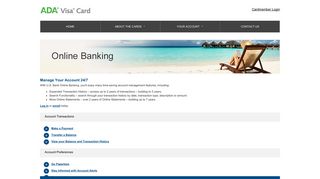 ADA® Visa® Rewards Card | About Online Banking