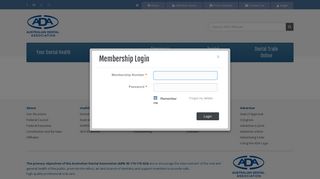 Membership Login - The Australian Dental Association
