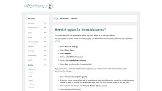 Ask Adam & Company - How do I register for the mobile service?