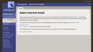 Adam Internet Email - Whirlpool